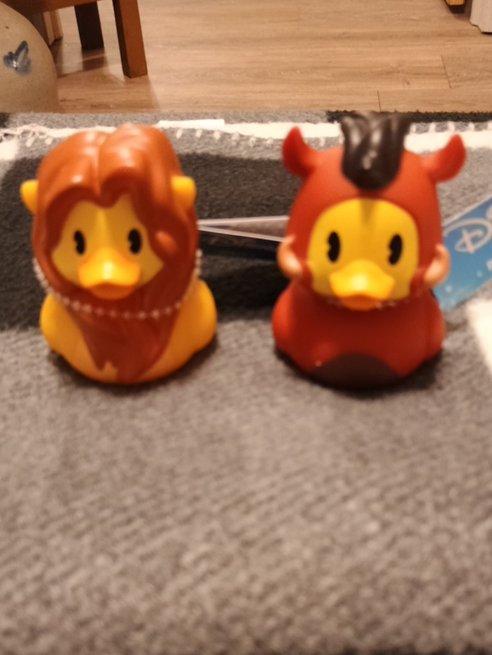 Disney Simba And Pumbaa Duck Rubber Ducks - Yellow, Brown